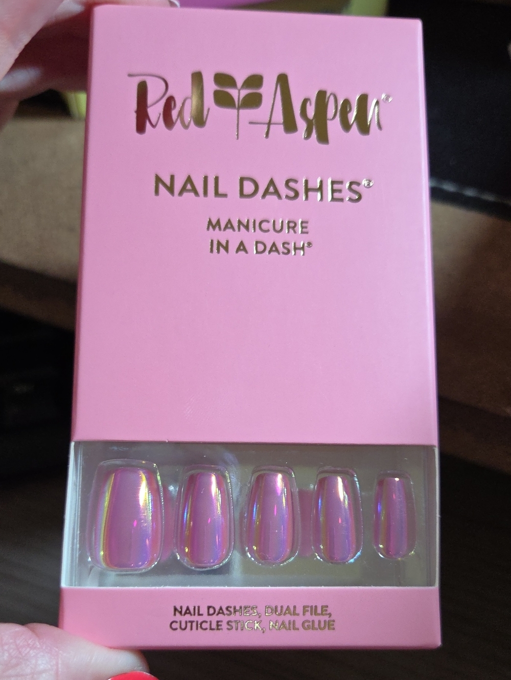 Red Aspen Pink Iridescent Press-On Nails - Nail Dashes Lovestruck Lavinia